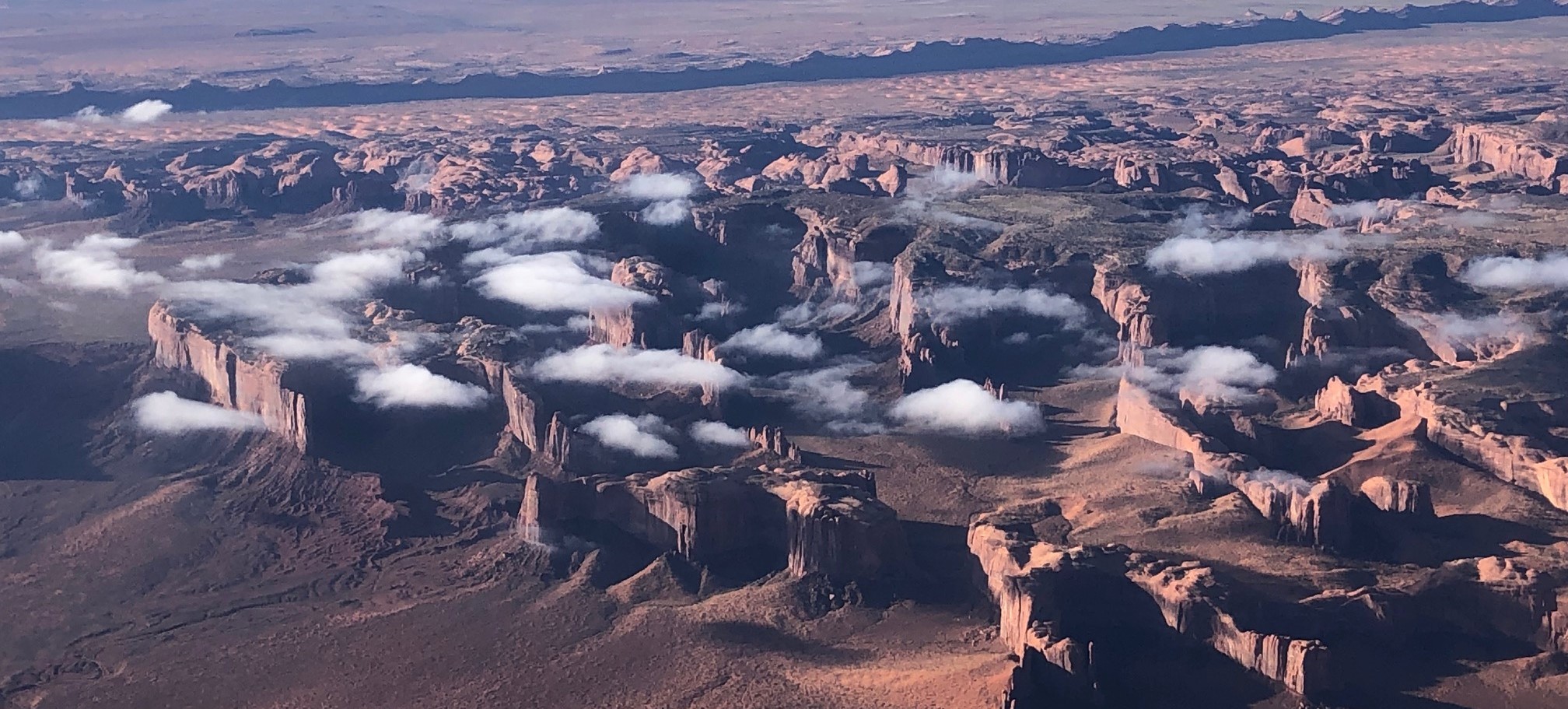 aerial view of cliffs